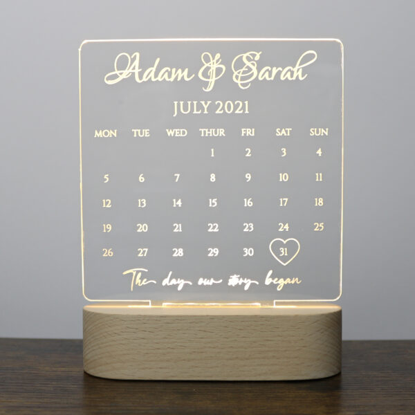 Calender Wedding Lamp - Image 3